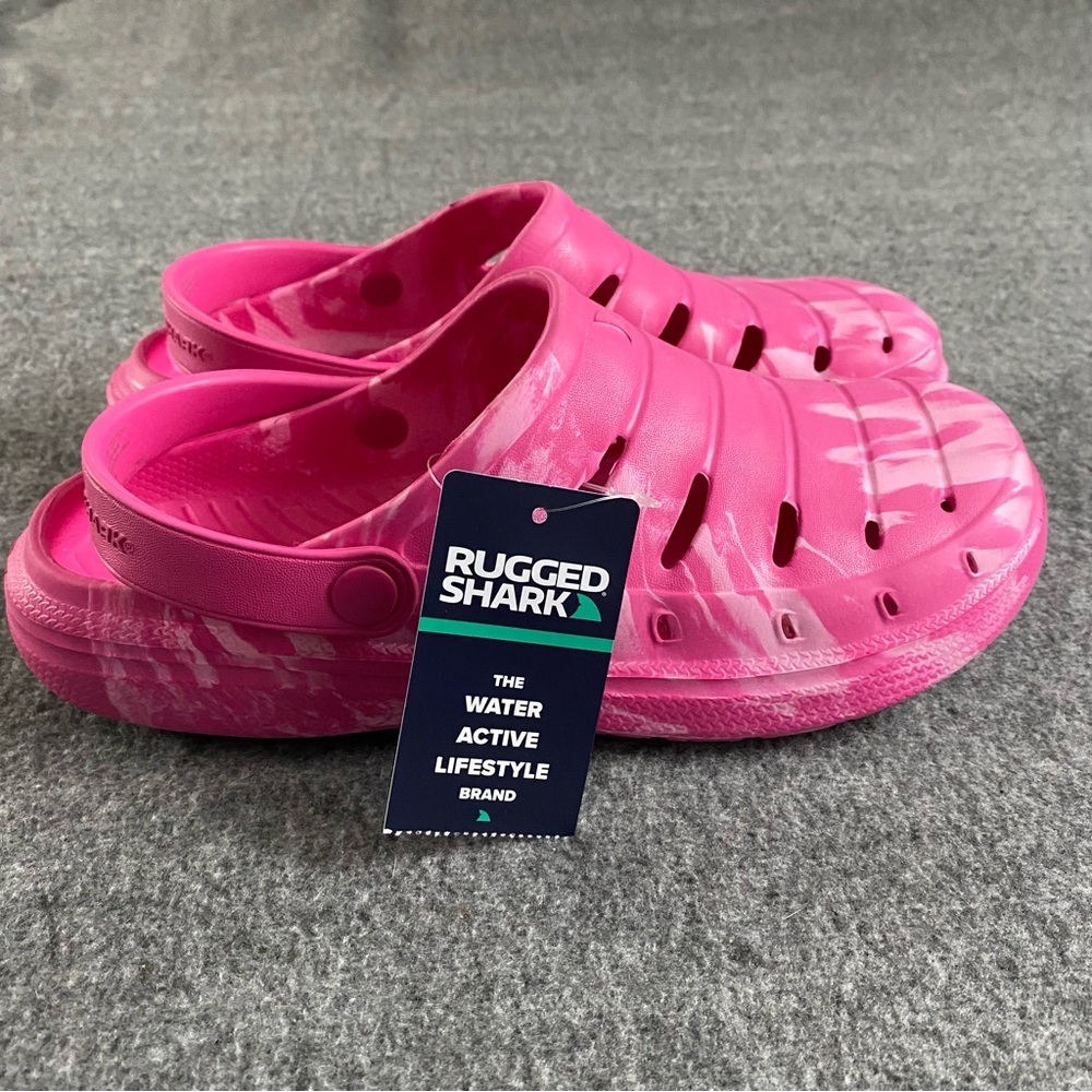 Rugged Shark Shoes Sandals Girls‎ Size 6 Pink Lightweight Water Slip On New